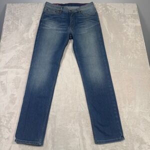 American Giant Mens Dakota Straight Stretch Denim Jeans 32x32 Blue USA Made